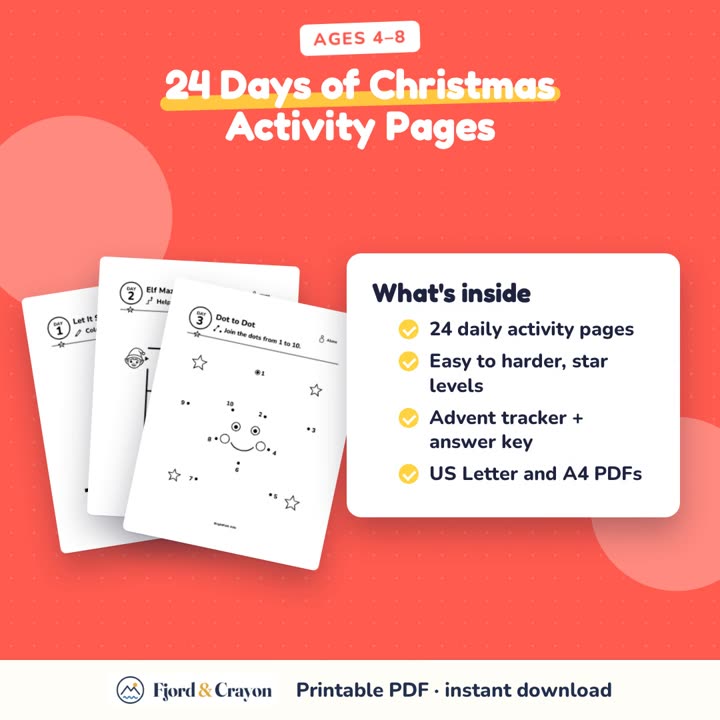24 Days of Christmas Activity Pages